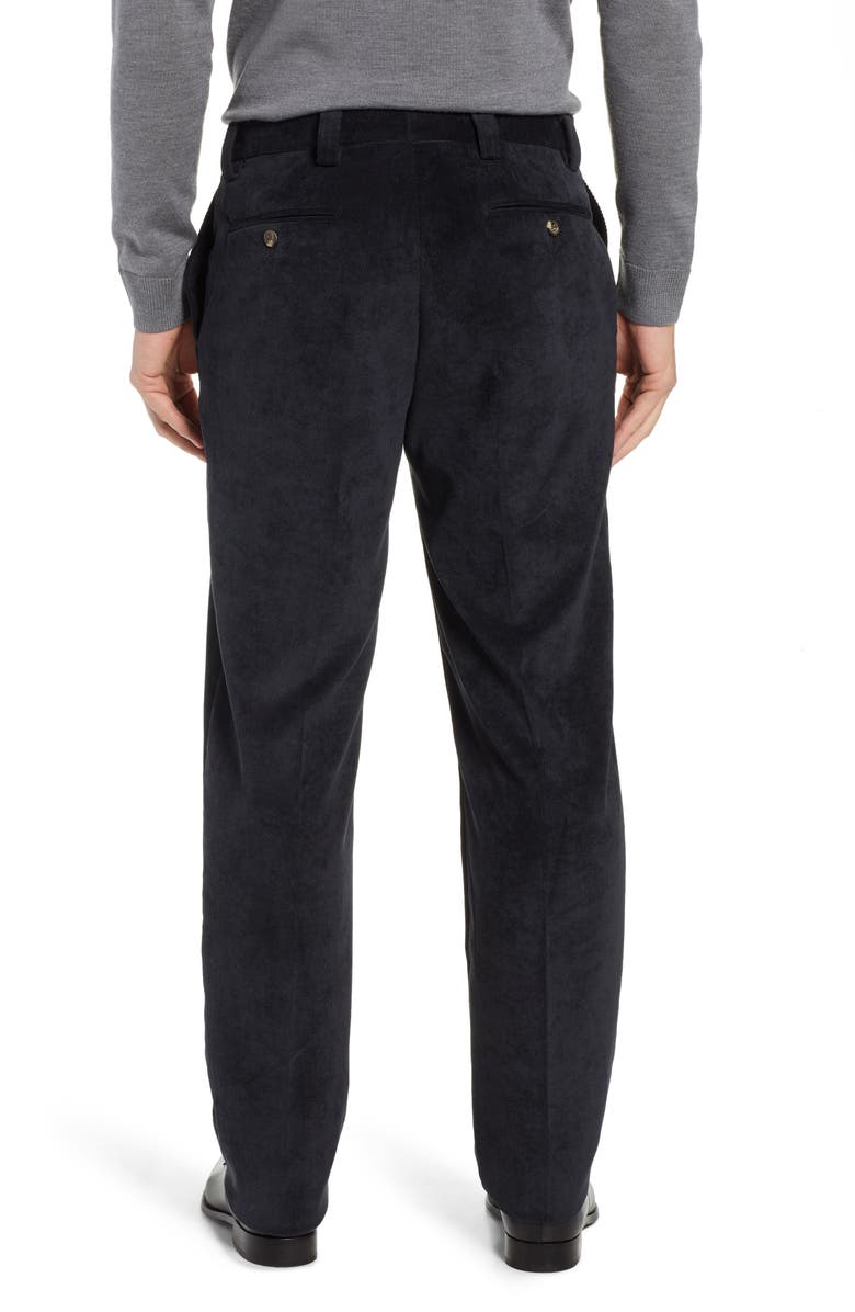 Berle Classic Fit Flat Front Corduroy Trousers, Alternate, color,