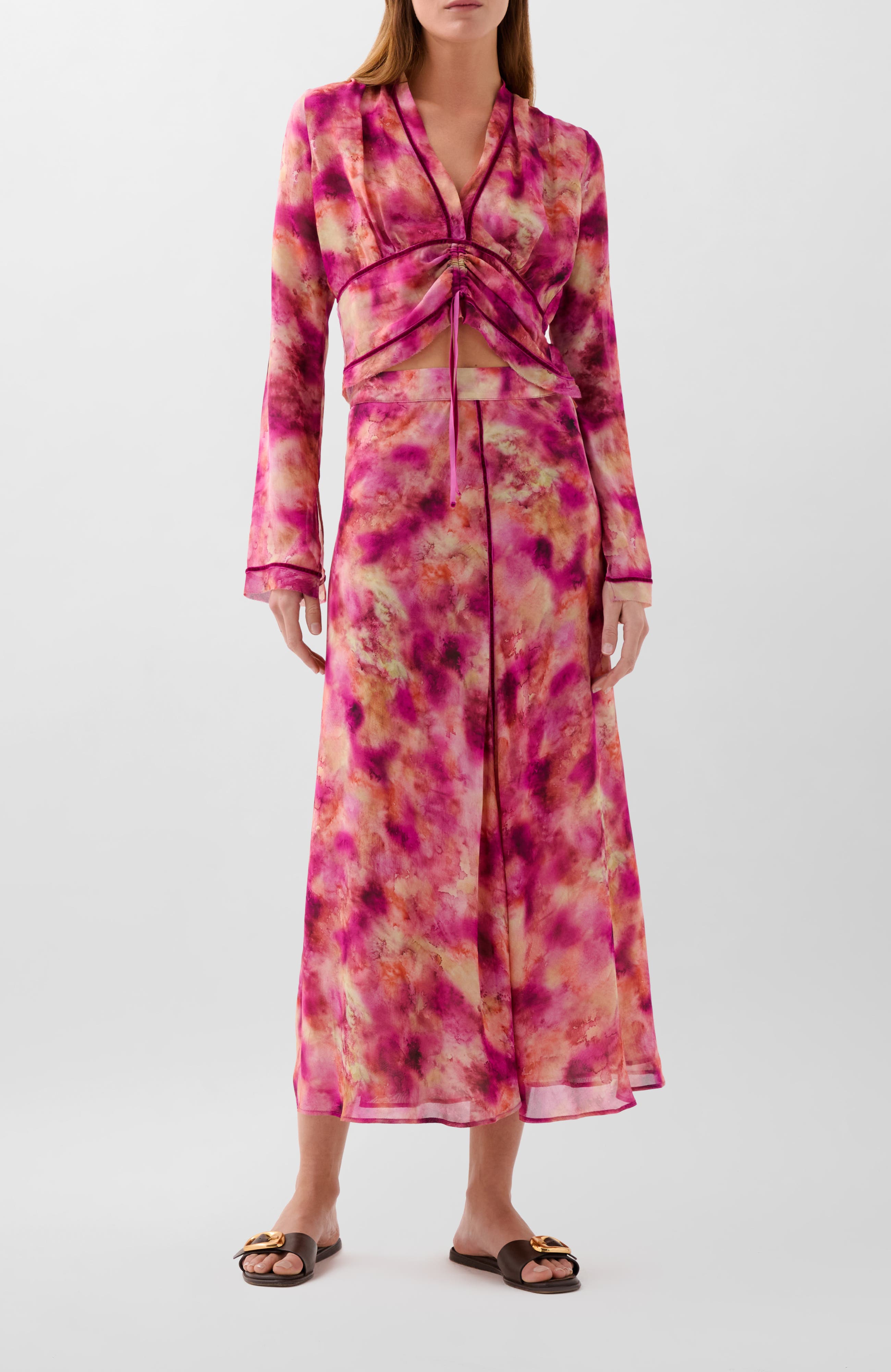 Tie Velvet Print Shirt - image 2