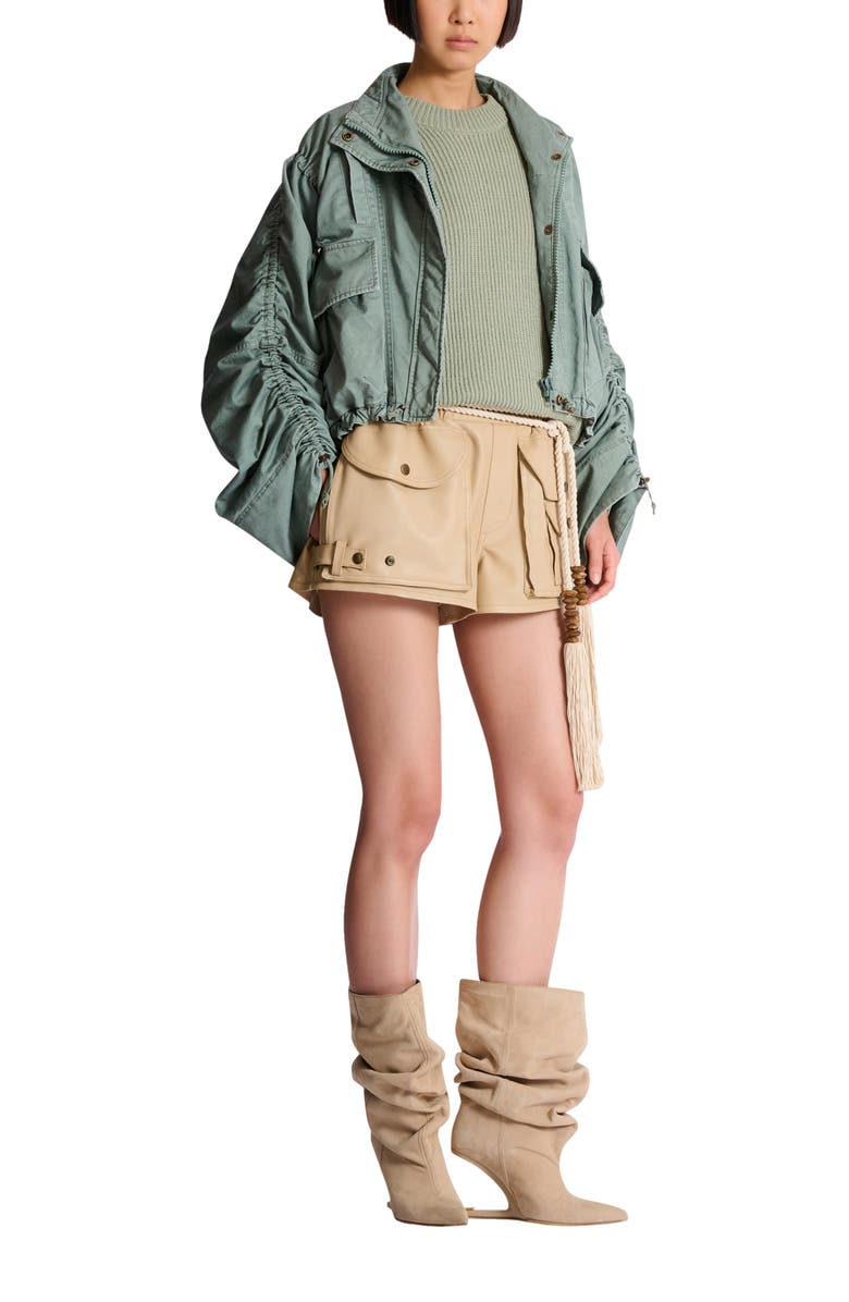 Balmain Cotton gabardine parka, Main, color, Green