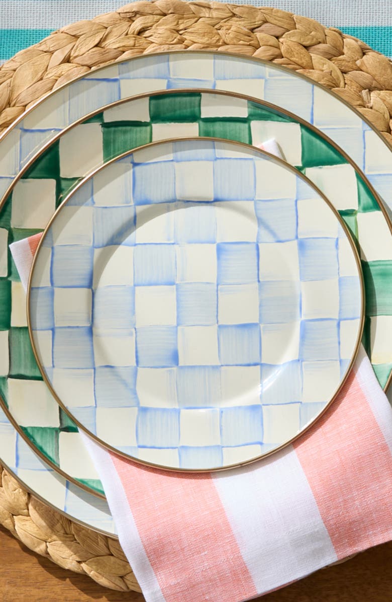 MACKENZIE CHILDS Sky Check Salad/Dessert Plate, Alternate, color, Sky Check