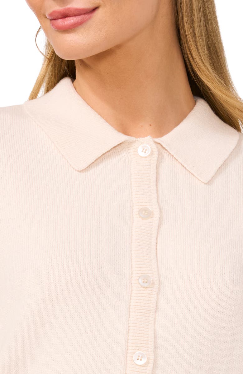 CeCe Lace Sleeve Collared Cardigan, Alternate, color, 