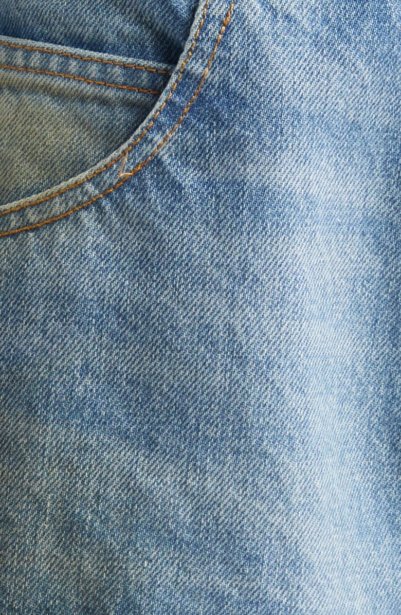 Area Thigh Slash Straight Leg Jeans, Alternate, color, Medium Blue