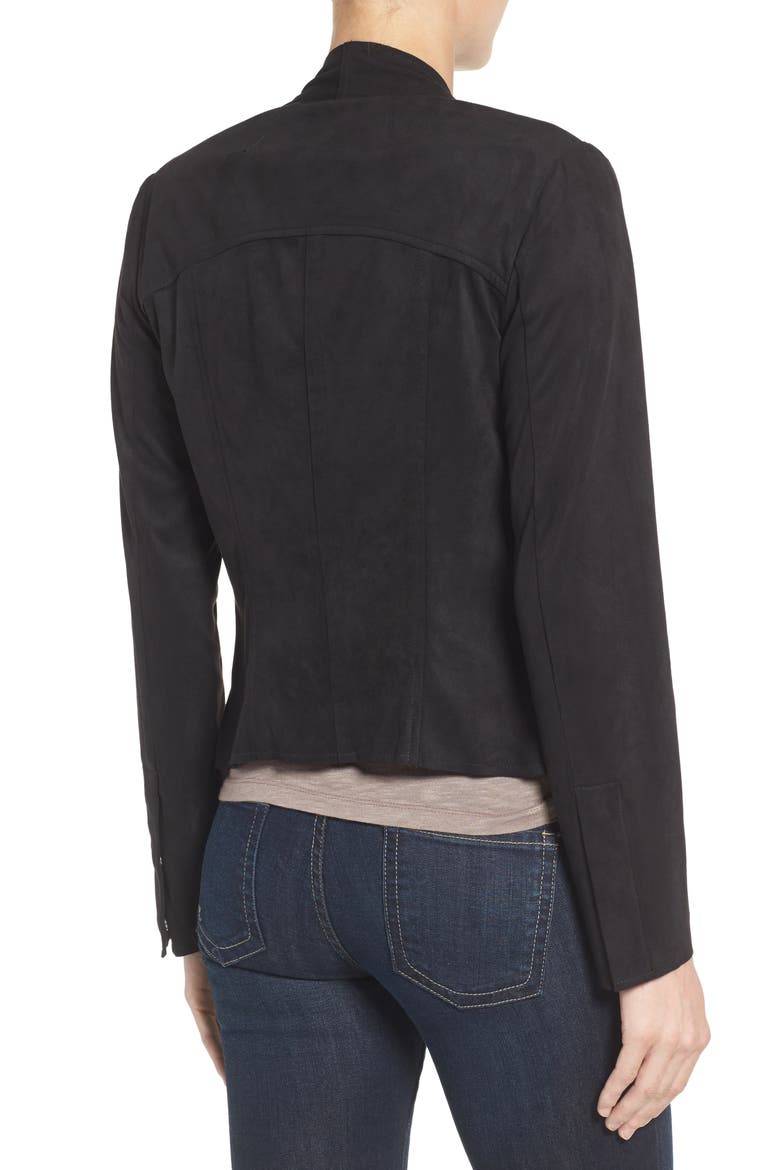 Tayanita Faux Suede Jacket, Alternate, color, BLACK