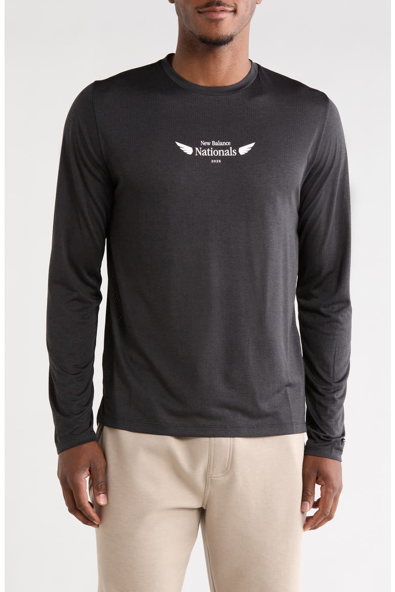 Athletics Long Sleeve Graphic T-Shirt, Main, color, BLACK