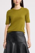 Nordstrom Cashmere Short Sleeve Crewneck Sweater