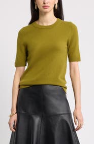 Nordstrom Cashmere Short Sleeve Crewneck Sweater