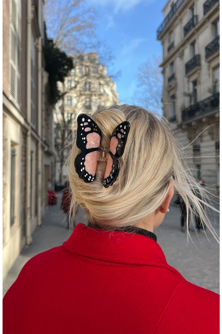 Monarch Hair Claw Clip, Alternate, color, PINK