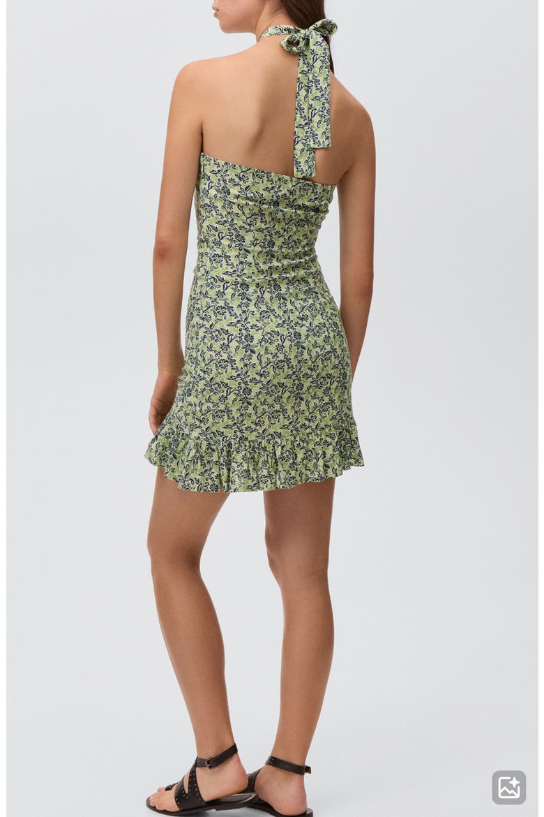 Ruched Halter Dress, Alternate, color, PASTEL GREEN