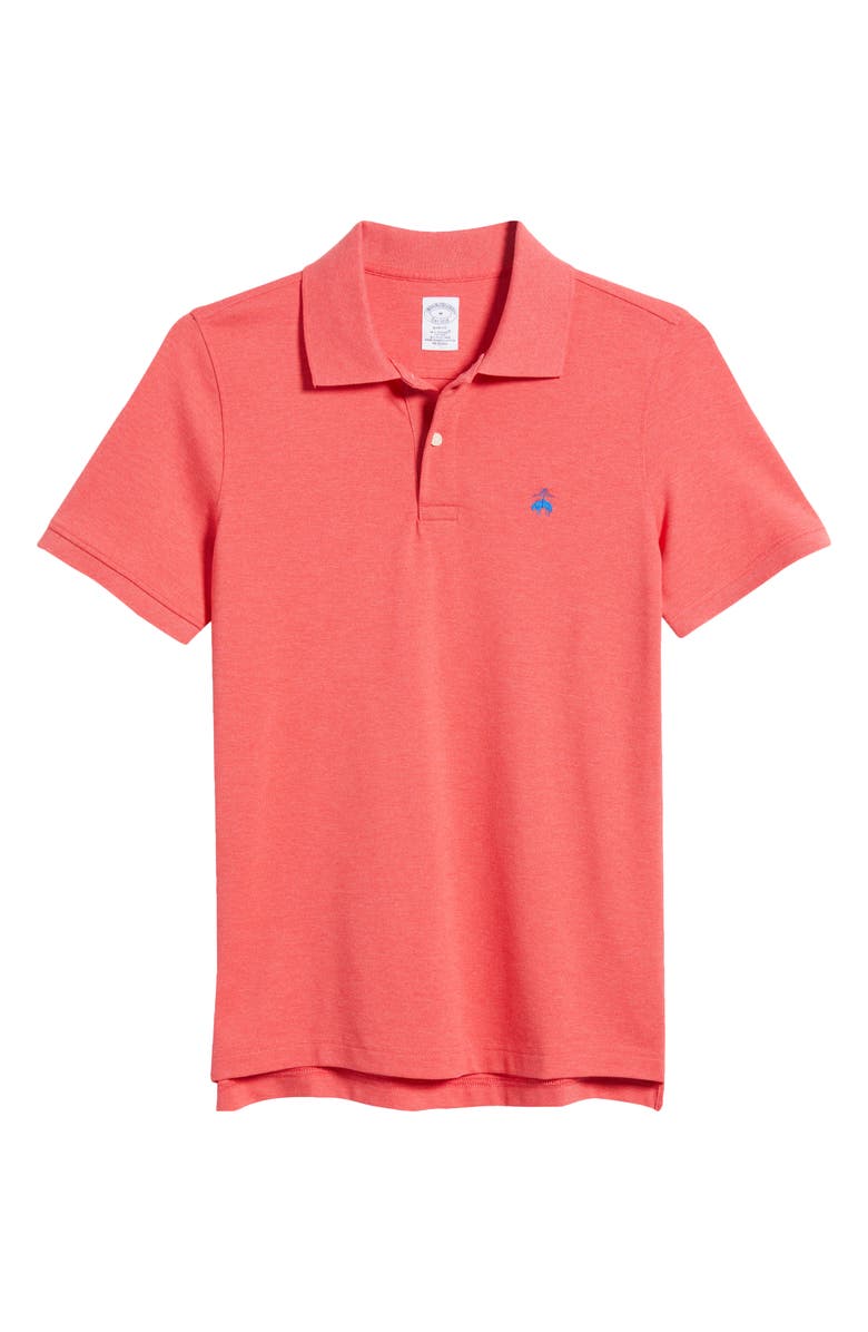 Brooks Brothers Stretch Supima<sup>®</sup> Cotton Piqué Polo, Alternate, color, Red Heather