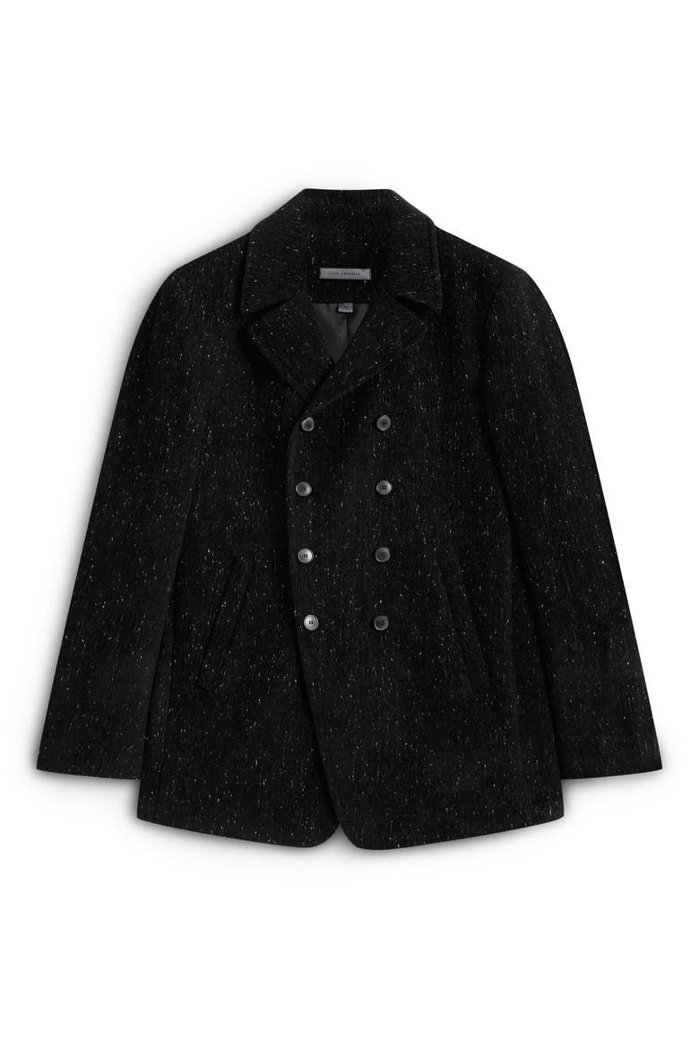 Hart Double Breasted Peacoat, Alternate, color, BLACK