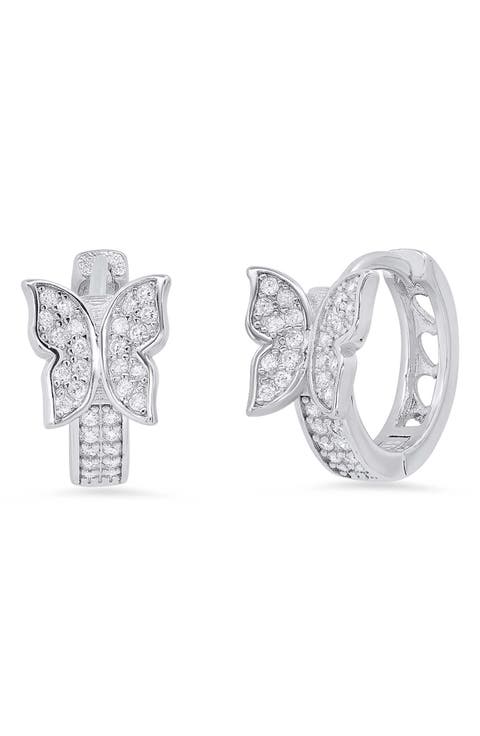 Butterfly Huggie Hoop Earrings