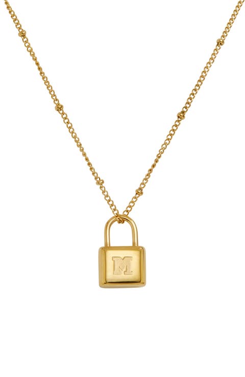 Initial Lock Pendant Necklace