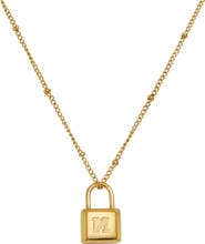 SAVVY CIE JEWELS Initial Lock Pendant Necklace