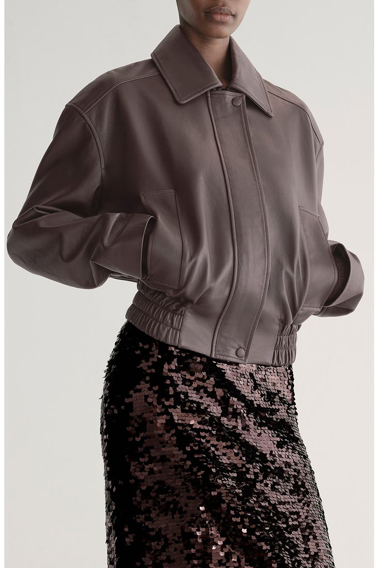 Otto Leather Jacket, Alternate, color, BORDEAUX