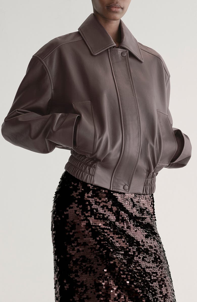 A.L.C. Otto Leather Jacket, Alternate, color, Bordeaux