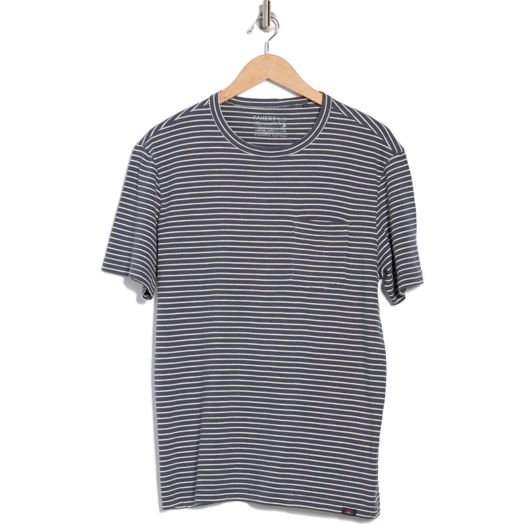 Faherty Organic Cotton Pocket T-shirt In Gray