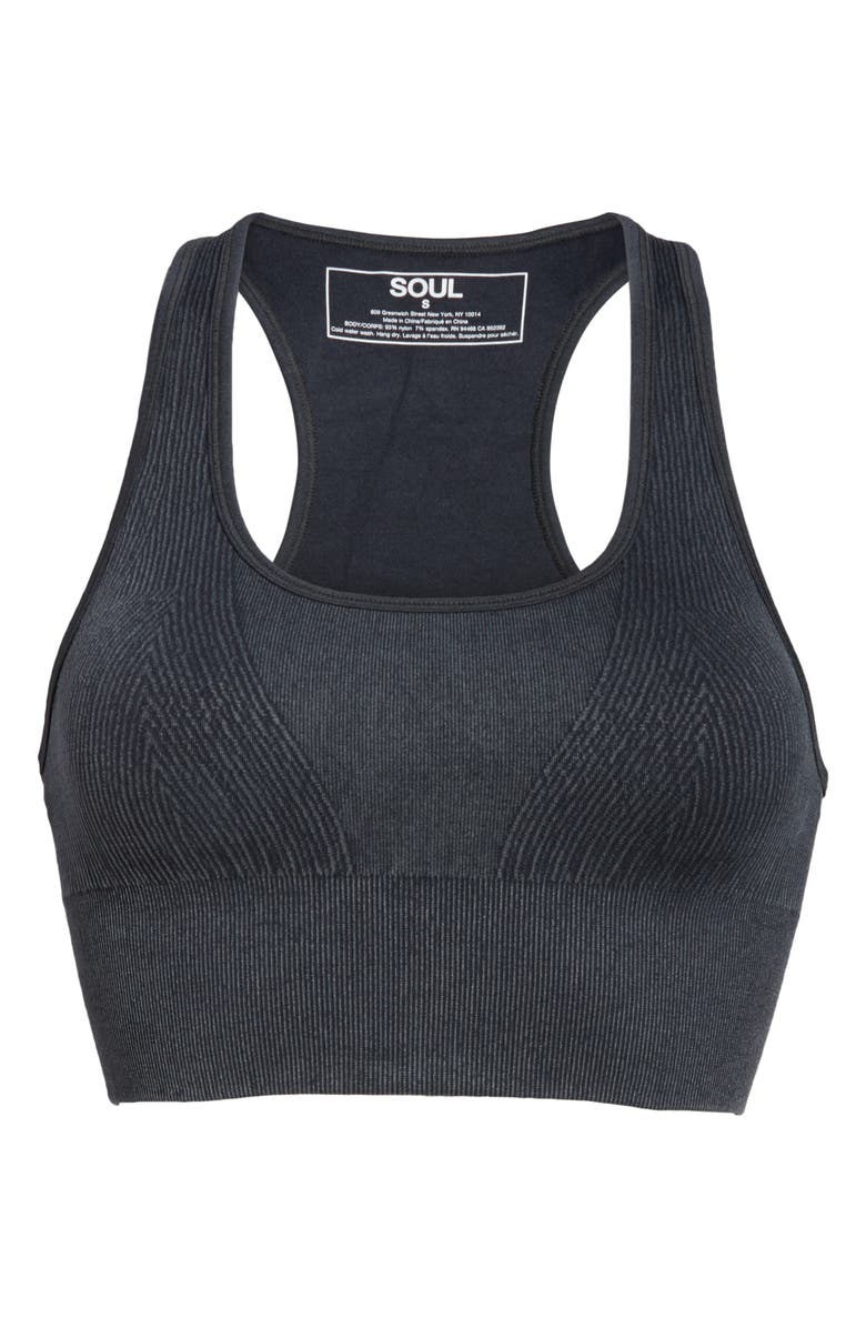Soul by SoulCycle Miner Ribbed Seamless Longline Sports Bra, Alternate, color, 