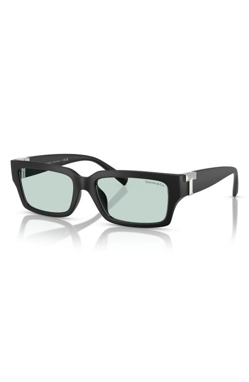 Tiffany & Co . 56mm Rectangular Sunglasses In Matte Black