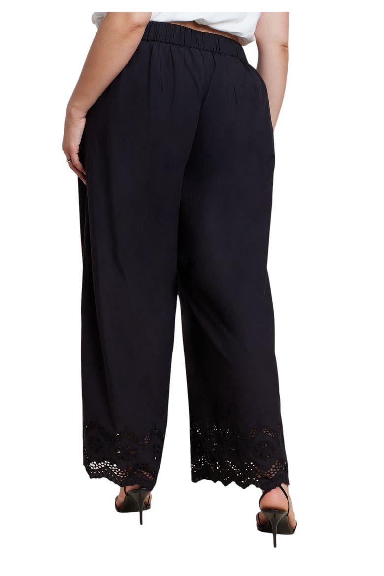 Embroidered Eyelet Pant, Alternate, color, BLACK ONYX