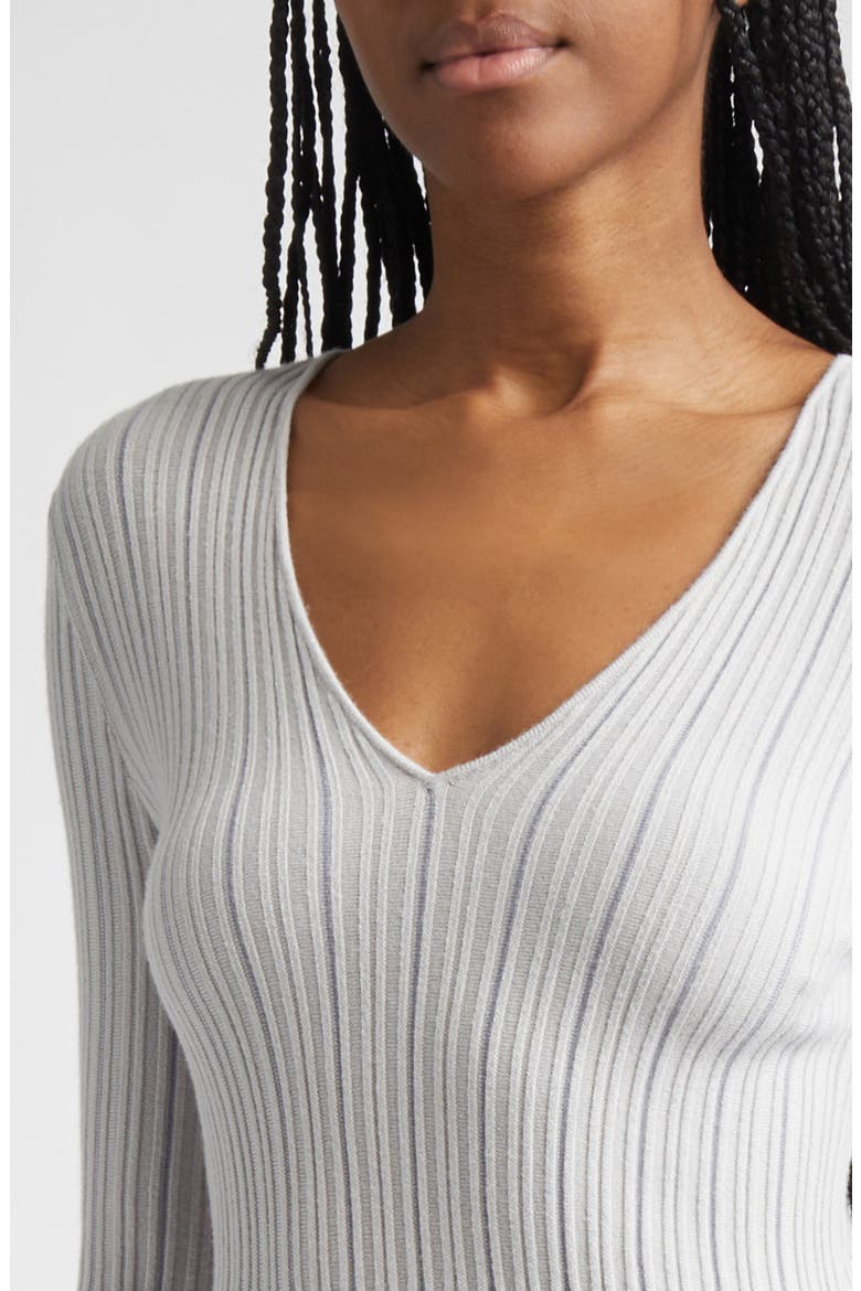 Long Sleeve Rib Sweater Dress, Alternate, color, PEARL