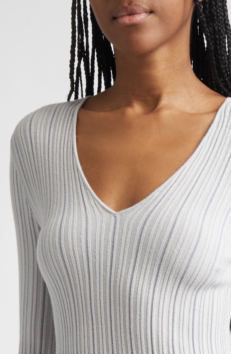 Emporio Armani Long Sleeve Rib Sweater Dress, Alternate, color, Pearl