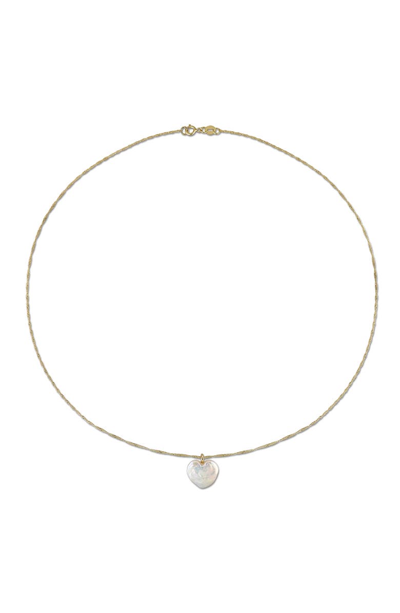 Julianna B. Cultured Pearl Heart Pendant Necklace 14k, Alternate, color, Yellow Gold