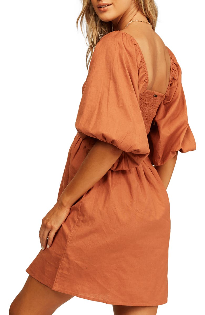Billabong Paradise Days Puff Sleeve Minidress, Alternate, color,