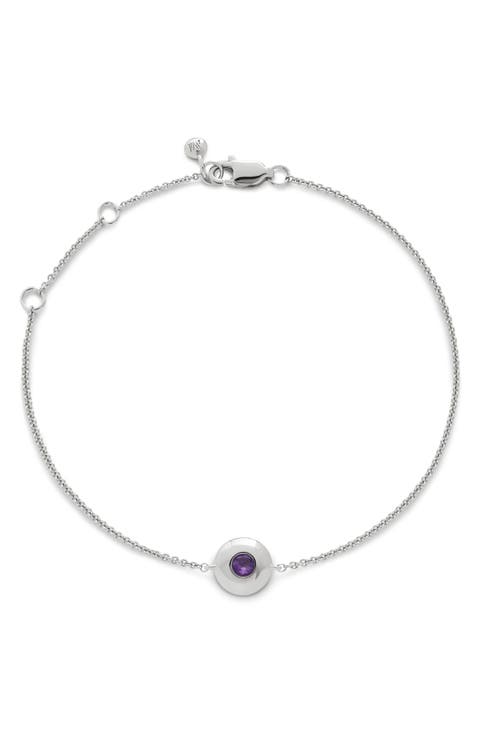 February Birthstone Chain Bracelet