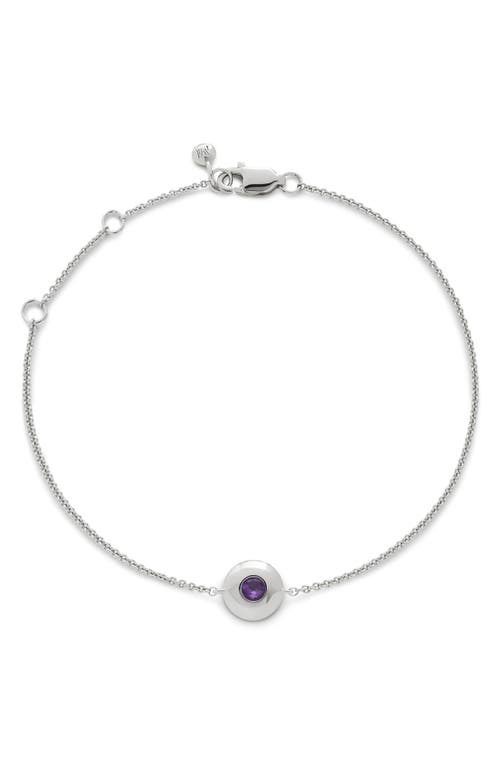 Monica Vinader Sterling Silver February Birthstone Chain Bracelet Amethyst