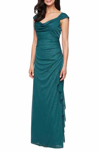 Alex Evenings Off the Shoulder Glitter Gown