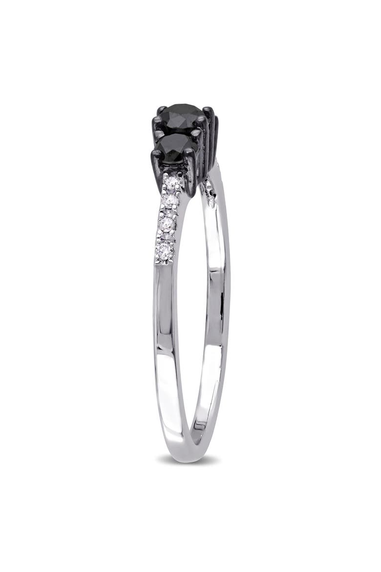 Black & White Diamond 3-Stone Engagement Ring, Alternate, color, Diamond
