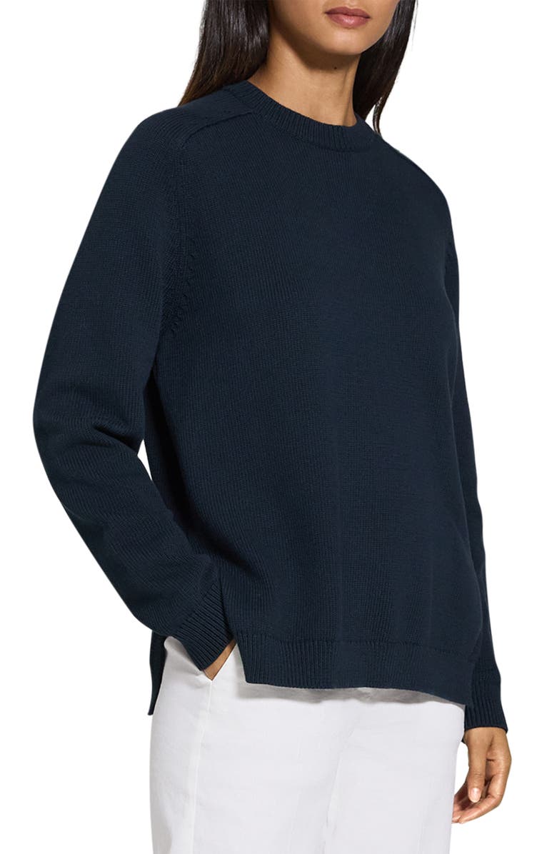 Theory Relaxed Crewneck Sweater, Alternate, color, Navy