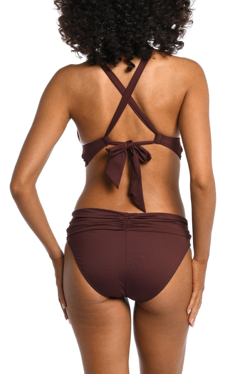 La Blanca Island Goddess High Neck Bikini Top, Alternate, color, Java