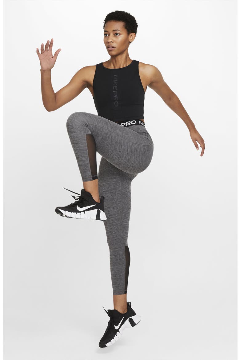 Pro 365 High Waist 7/8 Leggings, Alternate, color, BLACK/ HEATHER/ WHITE