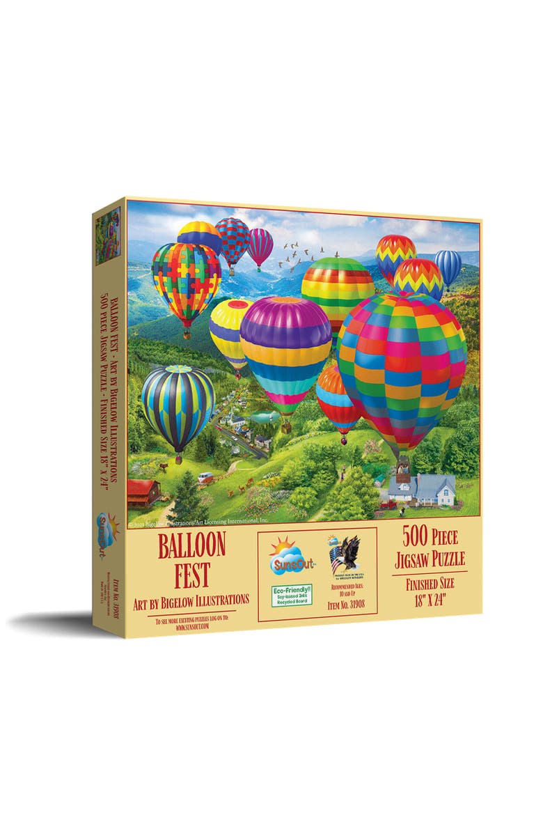 Balloon Fest 500 piece Jigsaw Puzzle for Adults, Main, color, Multicolor