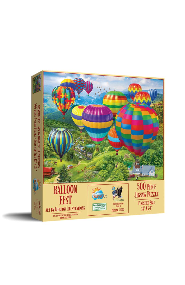 Sunsout Balloon Fest 500 piece Jigsaw Puzzle for Adults, Main, color, Multicolor
