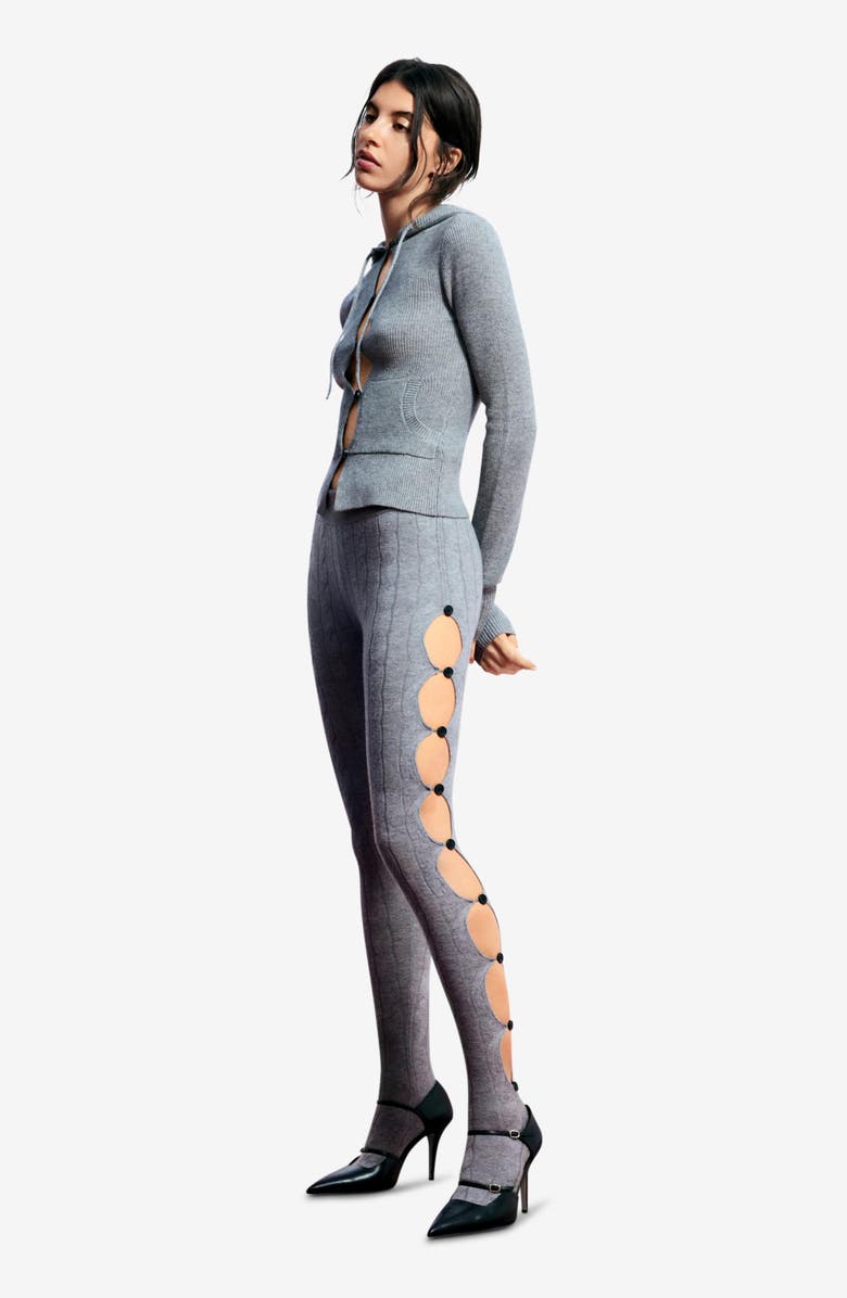 Desigual Side Cutout Leggings, Alternate, color, Light Gray