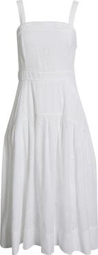 Chelsea28 Removable Strap Eyelet Embroidery Midi Dress