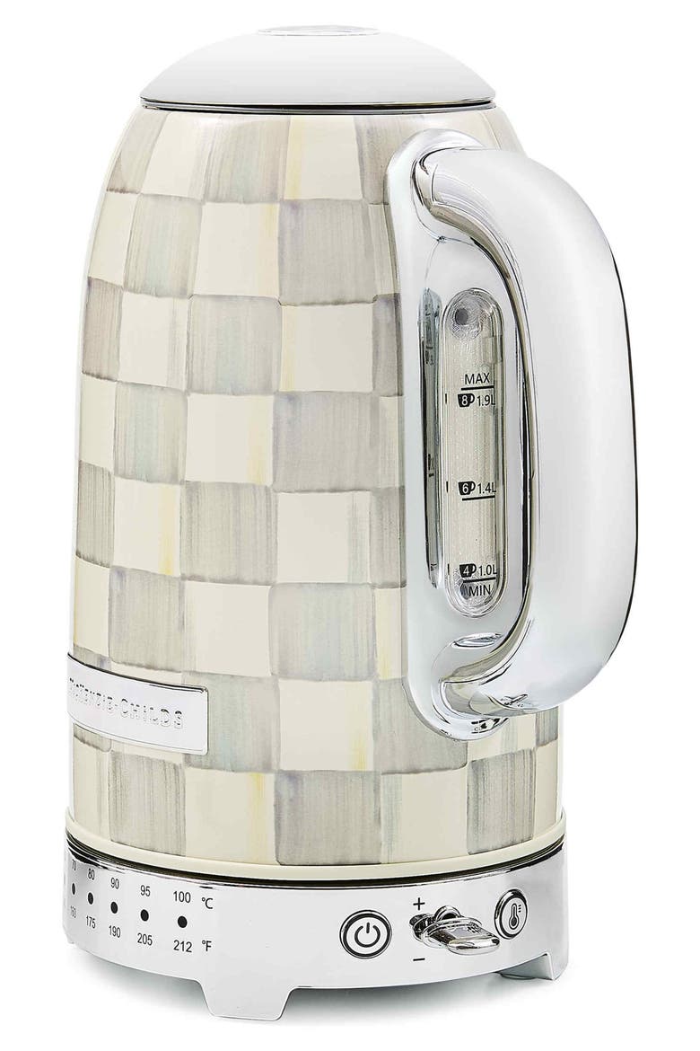 Sterling Check Electric Kettle, Alternate, color, STERLING
