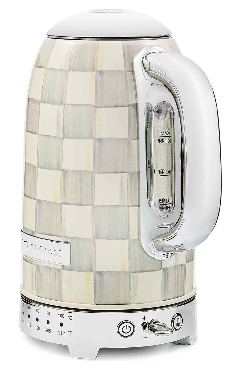 MACKENZIE CHILDS Sterling Check Electric Kettle, Alternate, color, Sterling