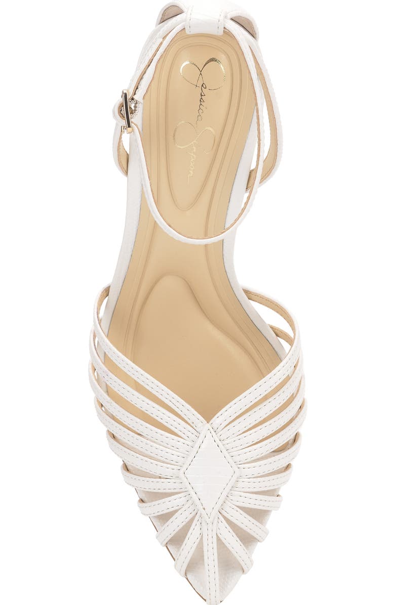 Jessica Simpson Paveri Ankle Strap Pointed Toe Pump, Alternate, color, White 02