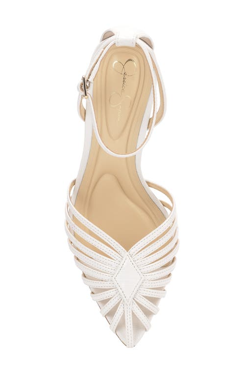 Jessica Simpson Paveri Ankle Strap Pointed Toe Pump In White