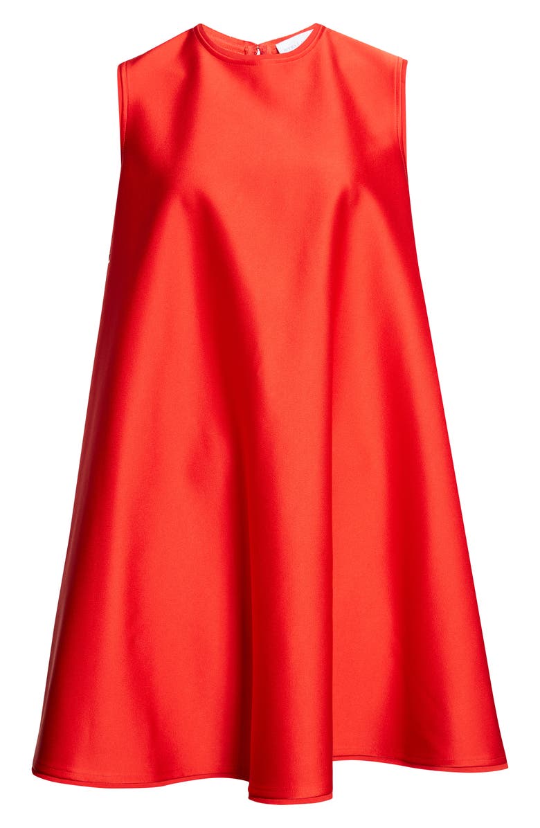 Stella McCartney Crepe Back Satin Trapeze Minidress, Main, color, Lipstick Red