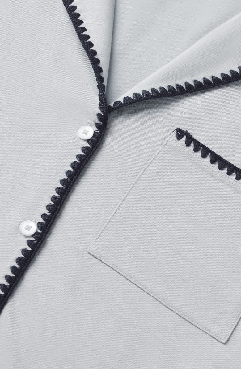 Eberjey Frida Short Pajamas, Alternate, color, Gray Dawn/ Navy