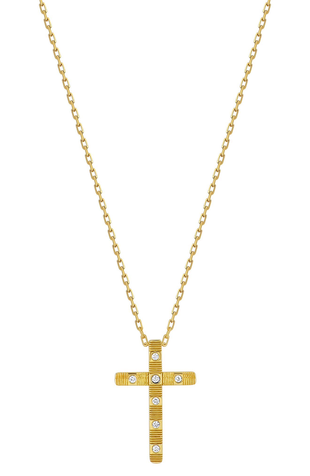 Bony Levy Cleo Diamond Cross Pendant Necklace in 18K Yellow Gold 