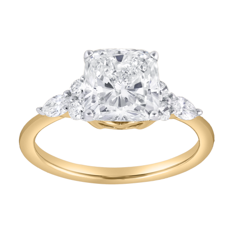 Victoria 14K Gold 2.30 Ct Cushion Lab Grown Diamond Engagement Ring