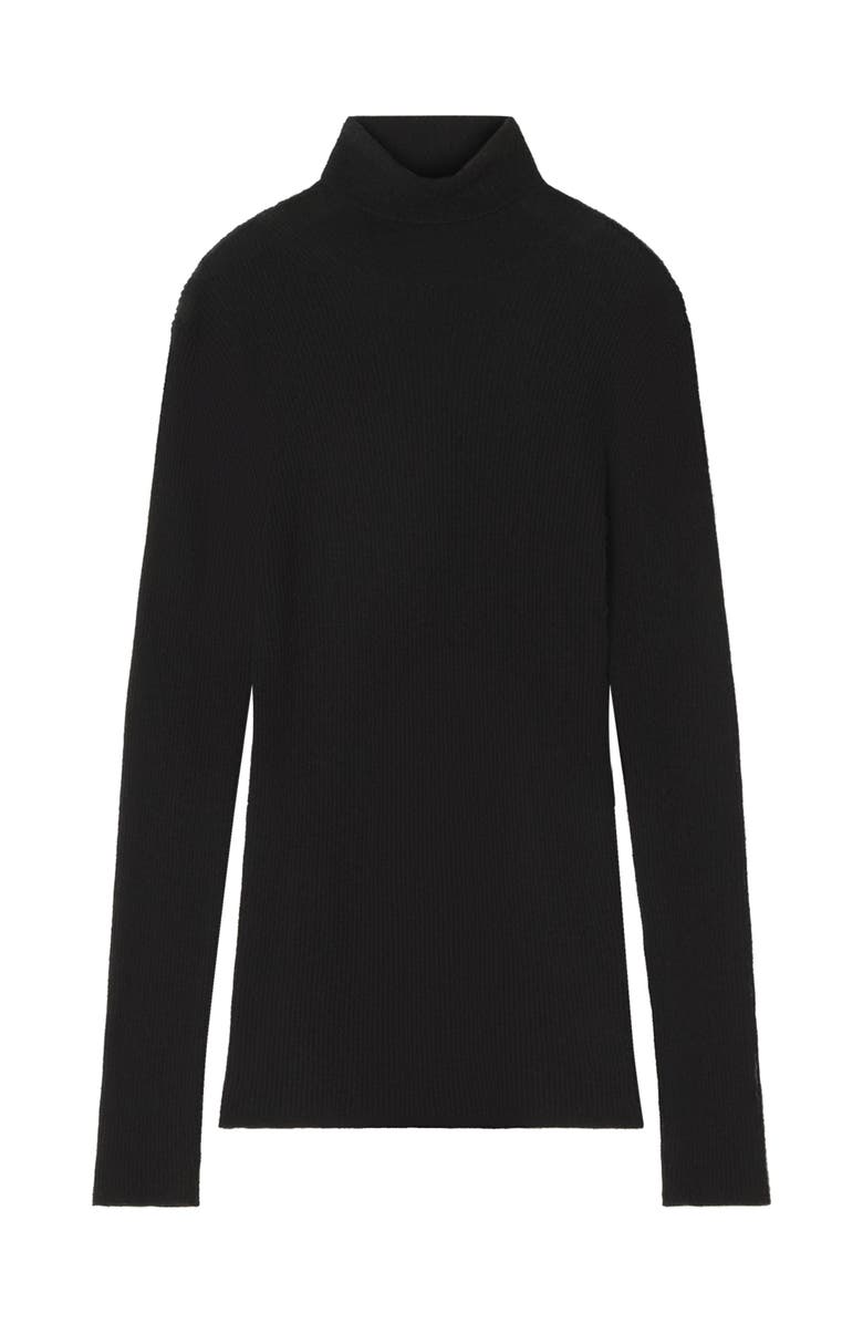 Lanvin Turtleneck Sweater In Merino Wool And Silk, Main, color, Black