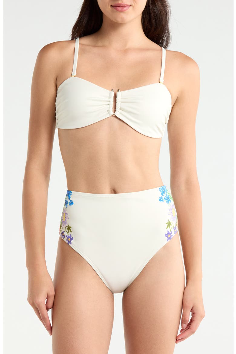 Rothy Convertible Bandeau Bikini Top, Alternate, color, IVORY/ MULTI