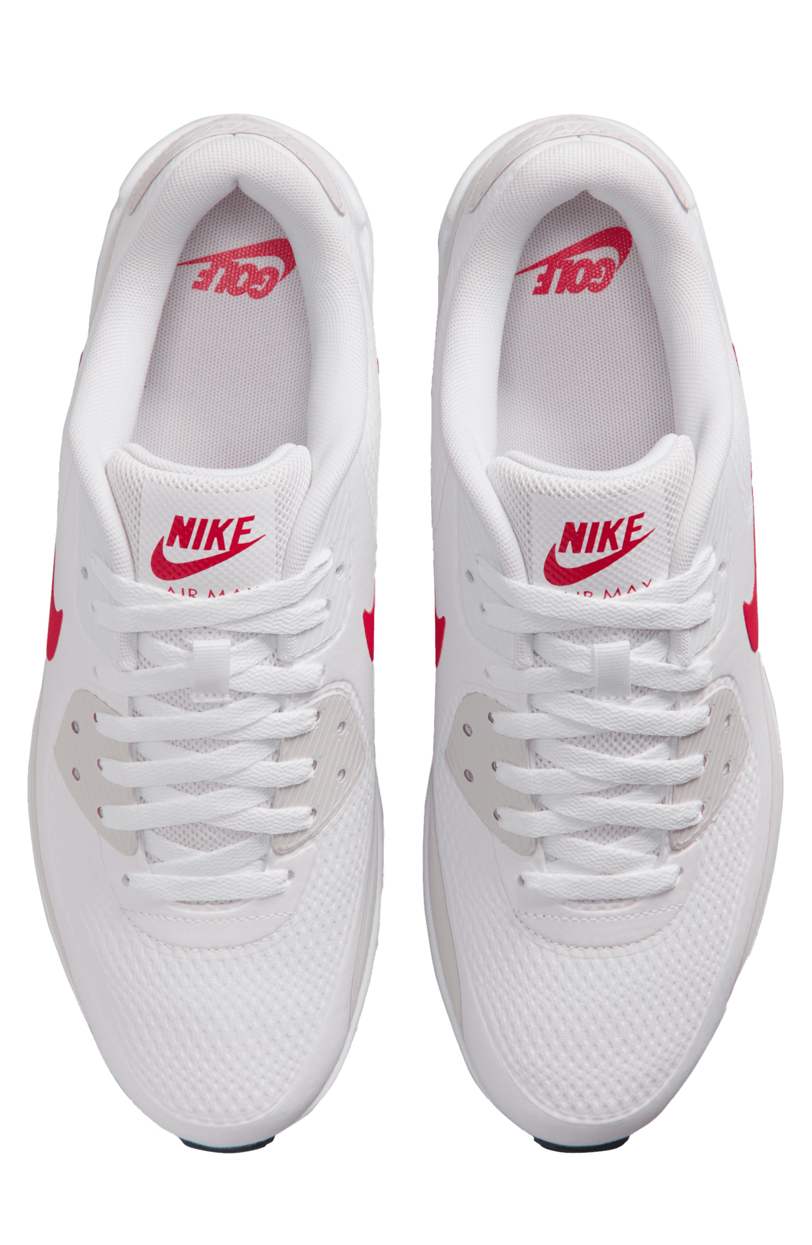 Air Max 90 Sneaker, Alternate, color, WHITE/ PHOTON DUST/ NAVY/ RED