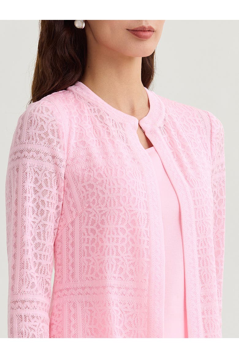Heritage Tonal Burnout Knit Jacket, Alternate, color, Pink